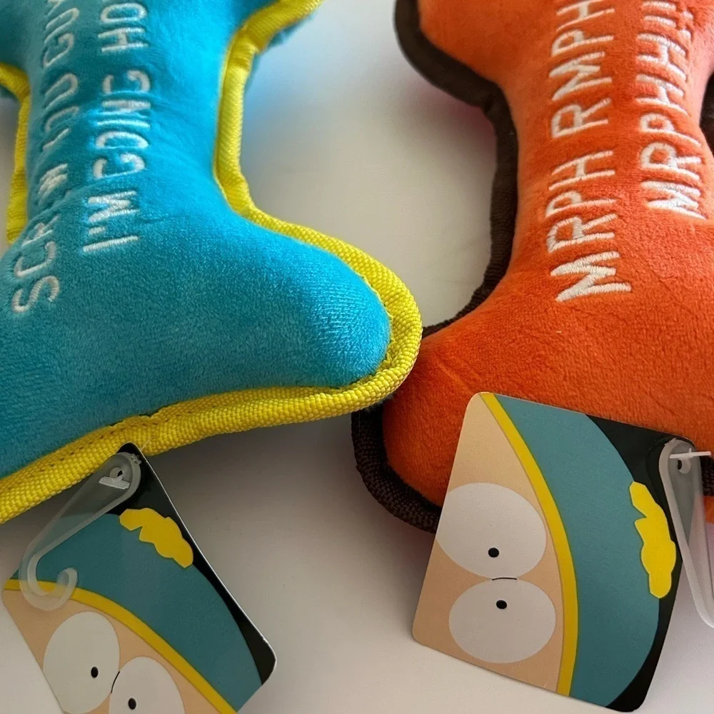 South Park Bone Squeaky Plush Dog Toys (LOT OF 2) New with Tags